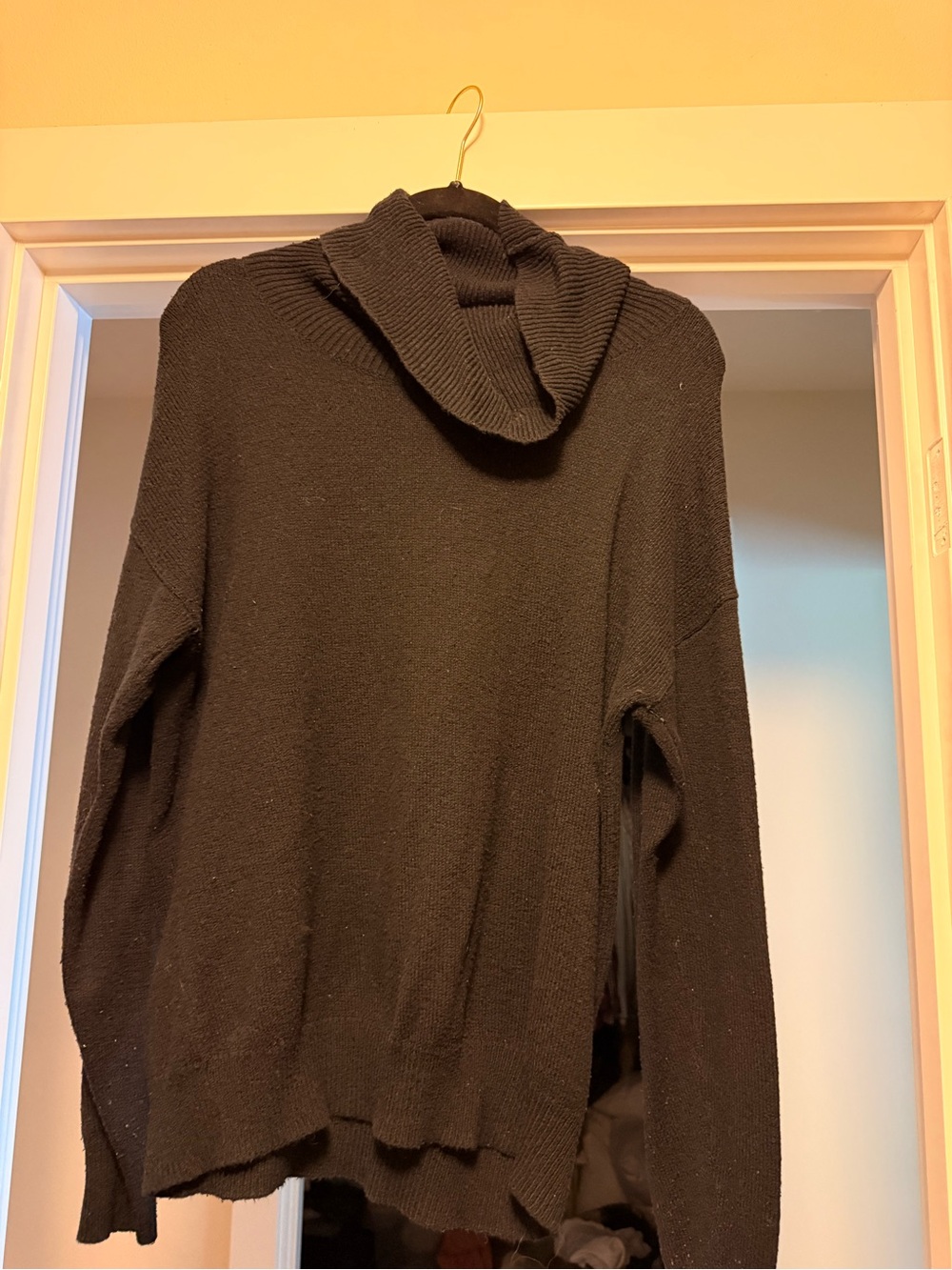 Black cowl neck Women's Sweater